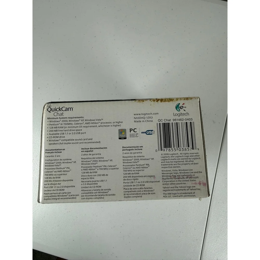 Logitech QuickCam Video Chat Web Camera Skype Headset Included Sealed Box